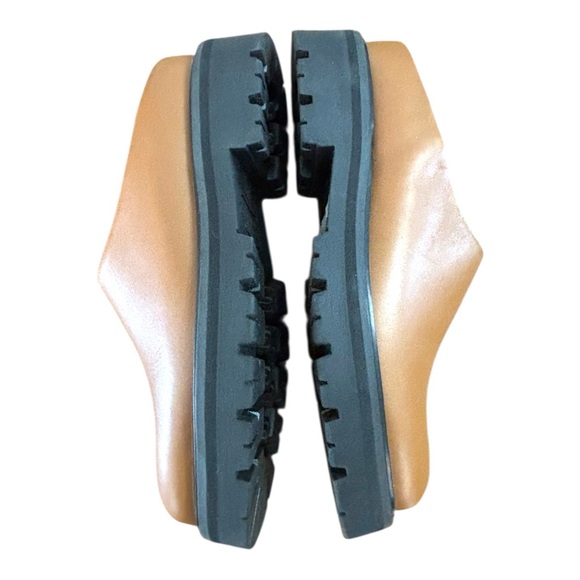 Jenni Kayne Leather Lug Mule Shoes Womens Size 7 Tan Brown Clog Slip On EU 37 - Picture 7 of 13